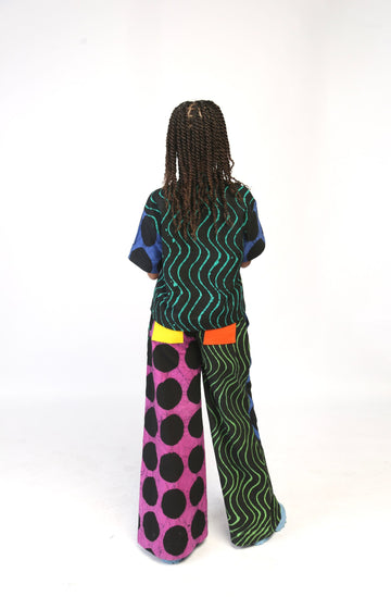 Dye Lab Kids Dark Multicolour Shirt & Wide Leg Pants